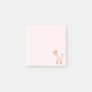 Tecknad rosa pudel Posh Tassar rosa Post-it Block