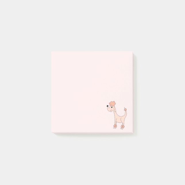 Tecknad rosa pudel Posh Tassar rosa Post-it Block (Framsida)