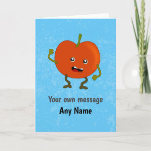 Tecknad Rotten Tomato Shaking Fist - Anpassningsba Kort
