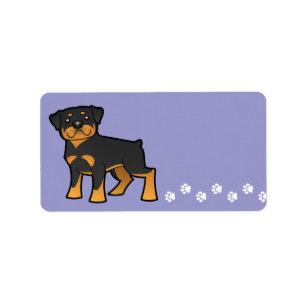 Tecknad Rottweiler Adressetikett