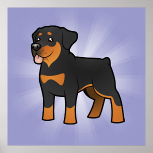Tecknad Rottweiler Poster
