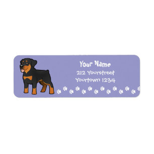 Tecknad Rottweiler Returadress Etikett
