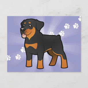 Tecknad Rottweiler Vykort