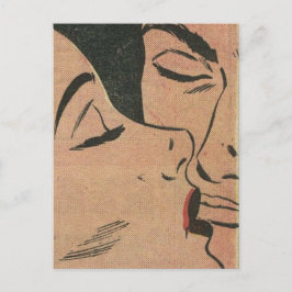 Tecknad Roy Lichtenstein Stil Kiss Helg Vykort