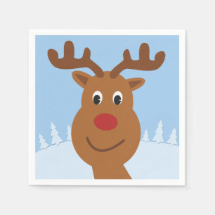 Tecknad Rudolph the Reindeer Blue Pappersservett