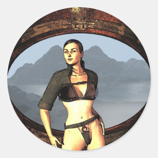 tecknad runt klistermärke (Framsida)