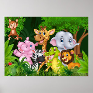 Tecknad safari poster