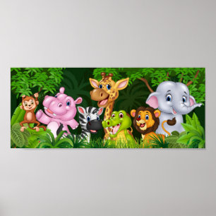 Tecknad safari poster