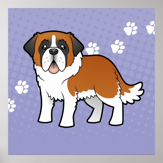 Tecknad Saint Bernard Poster (Framsidan)