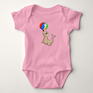 Tecknad säl som spelas med Boll T Shirt