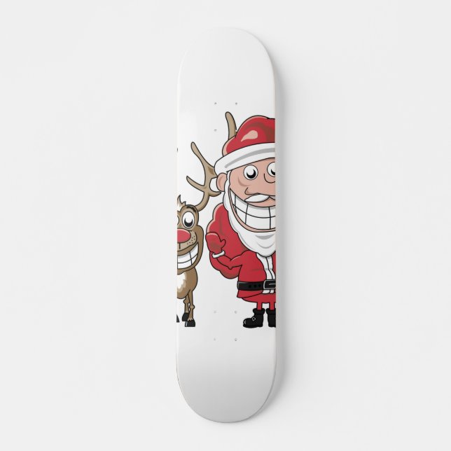 Tecknad Santa och Skateboard Bräda 20 Cm (Framsida)