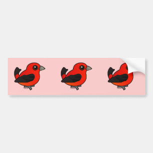 Tecknad Scarlet Tanager Bildekal