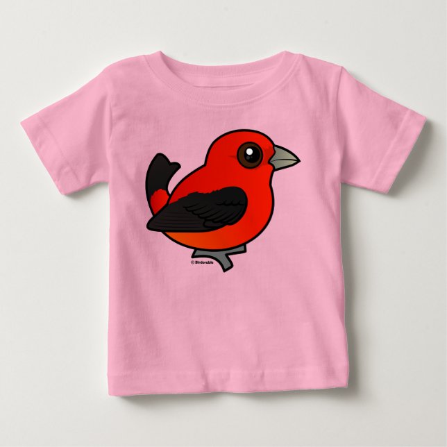 Tecknad Scarlet Tanager T-shirt (Framsida)