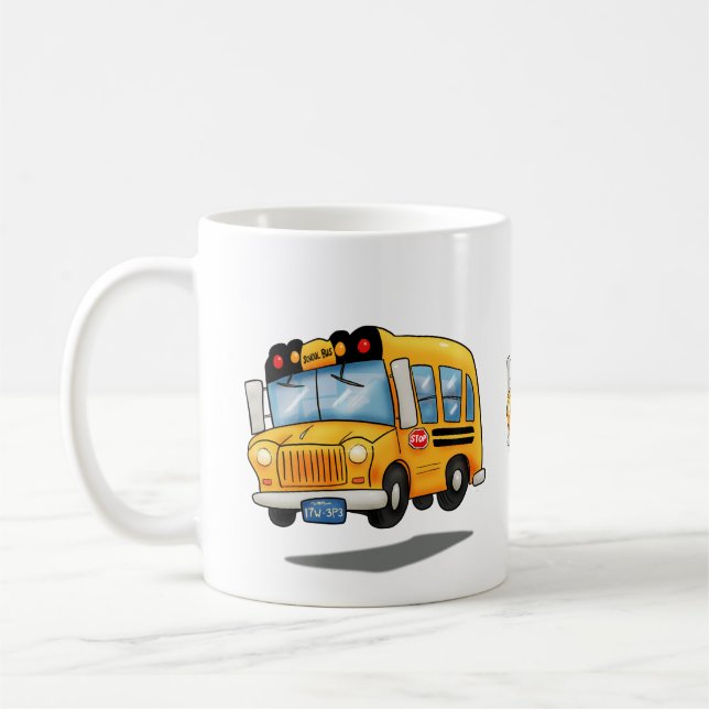Tecknad School Buss Kaffemugg (Vänster)