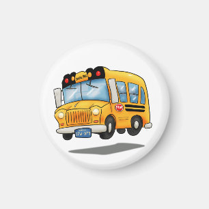 Tecknad School Buss Magnet