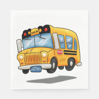 Tecknad School Buss Pappersservett