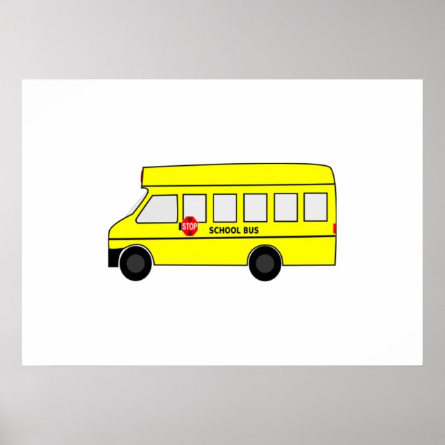 Tecknad School Buss Poster (Framsidan)