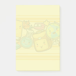Tecknad School Supply Mönster Post-it Notes Block