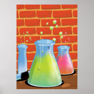 Tecknad Science-experiment Poster