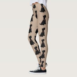Tecknad Scottie Hund Leggings