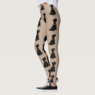 Tecknad Scottie Hund Leggings