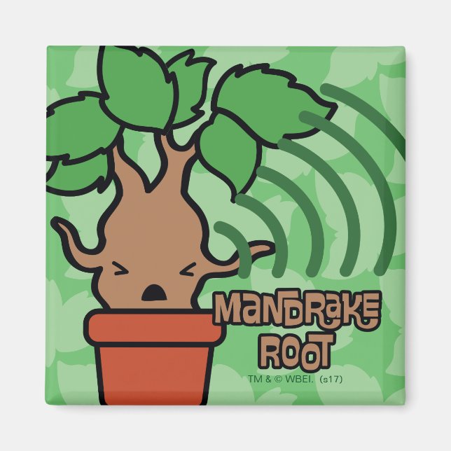 Tecknad Screaming Mandrake Character Art Magnet (Framsidan)