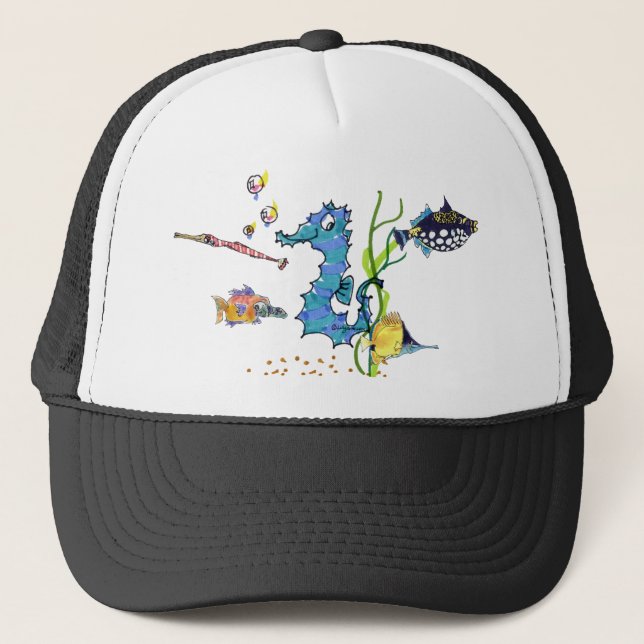 Tecknad Seahorse Cute Fishshats Keps (Framsida)