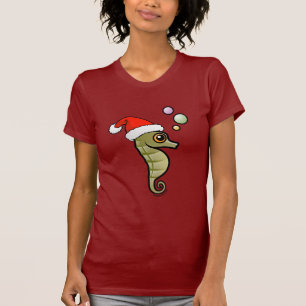 Tecknad Seahorse Santa T-shirt