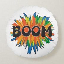 Tecknad serie Boom Pop Art Rund Kudd