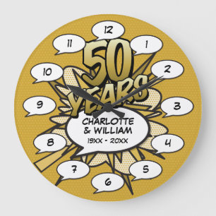 Tecknad serie Pop Art 50-årsjubileum Stor Klocka