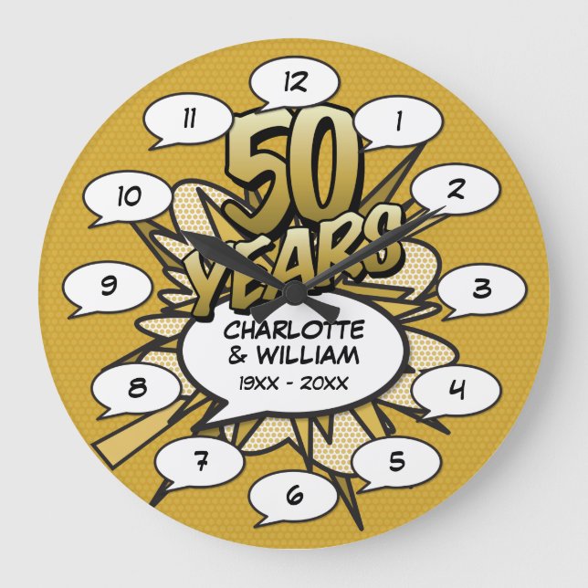 Tecknad serie Pop Art 50-årsjubileum Stor Klocka (Framsida)