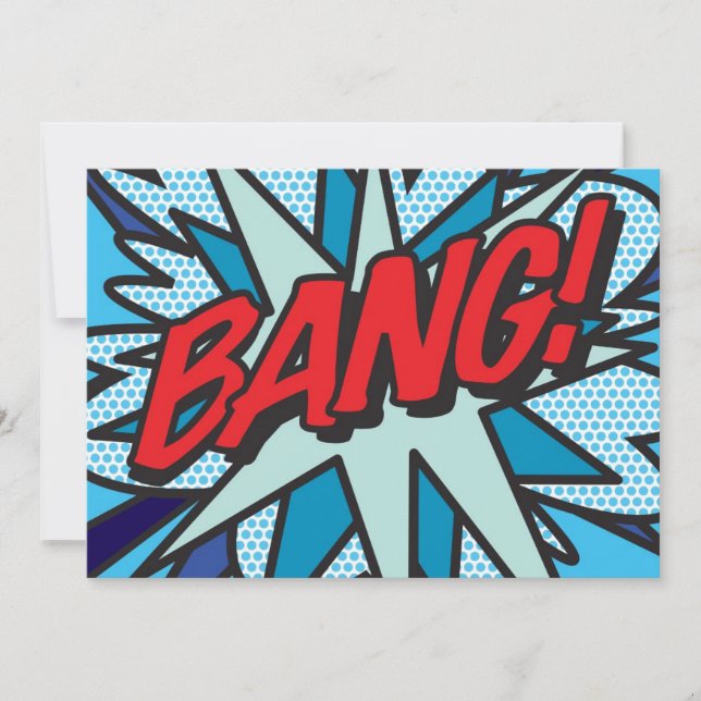Tecknad serie Pop Art BANG! Inbjudningar (Framsida)