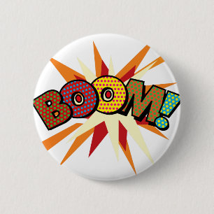 Tecknad serie Pop Art BOOM! Knapp