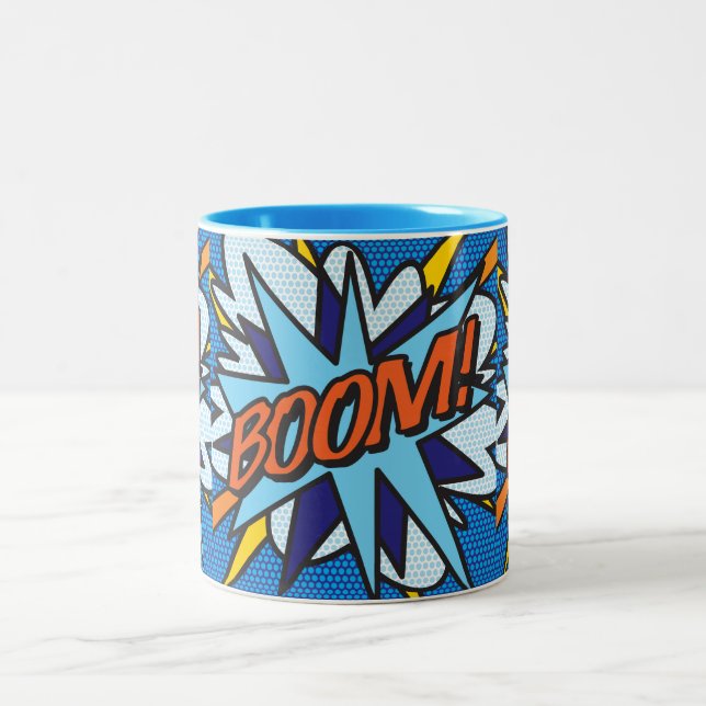 Tecknad serie Pop Art BOOM! Två-Tonad Mugg (Center)