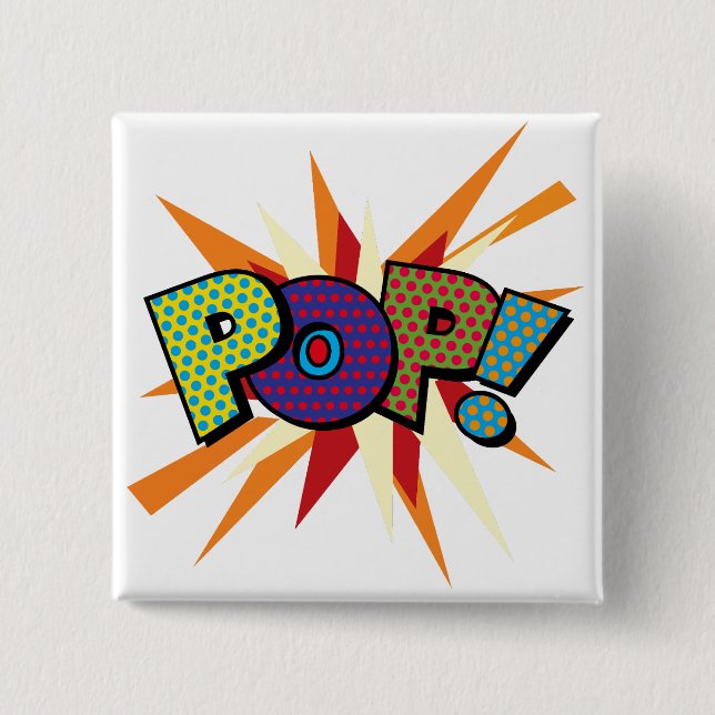 Tecknad serie Pop Art POP Knapp (Framsida)