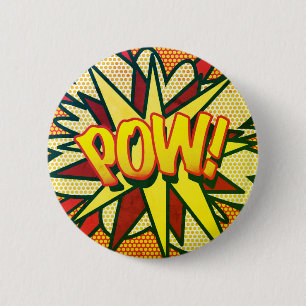 Tecknad serie Pop Art POW! Retro Knapp