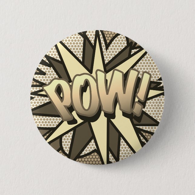 Tecknad serie Pop Art POW! Vintage Knapp (Framsida)