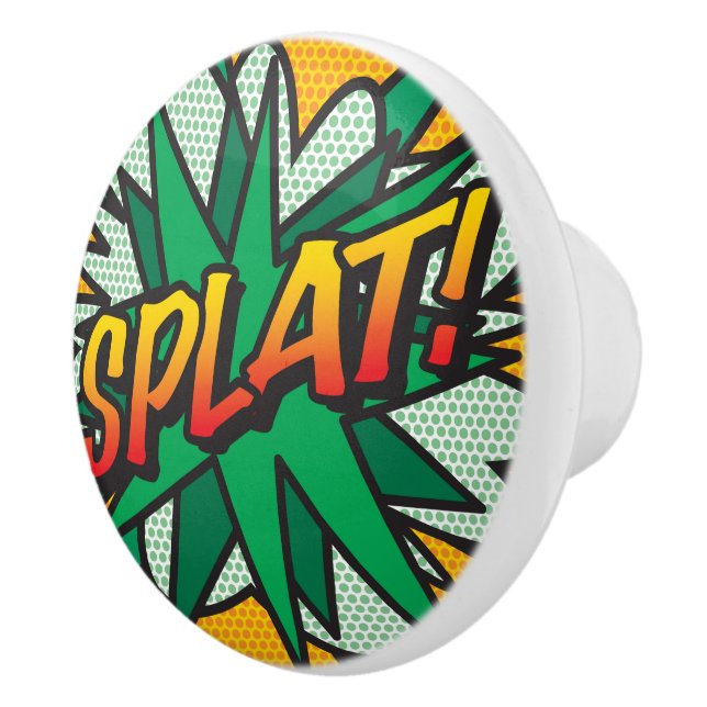 Tecknad serie Pop Art SPLAT Knopp (Höger)
