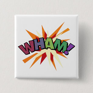 Tecknad serie Pop Art WHAM! Knapp