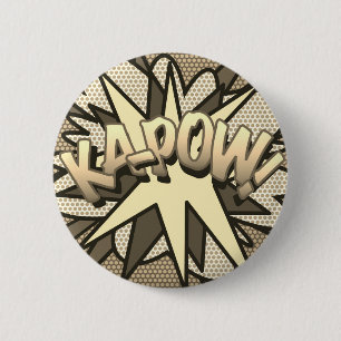 Tecknad serie Popkonst KA-POW! Vintage Knapp