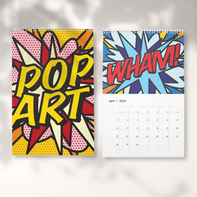 Tecknad serie Popkonst Kalender (Comic Book Pop Art Calendar)