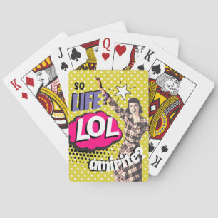 Tecknad serie Popkonst Retro Dam Rolig Casinokort