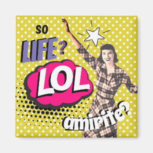 Tecknad serie Popkonst Retro Dam Rolig Magnet