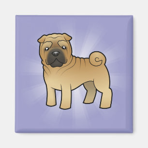 Tecknad Shar Pei Magnet