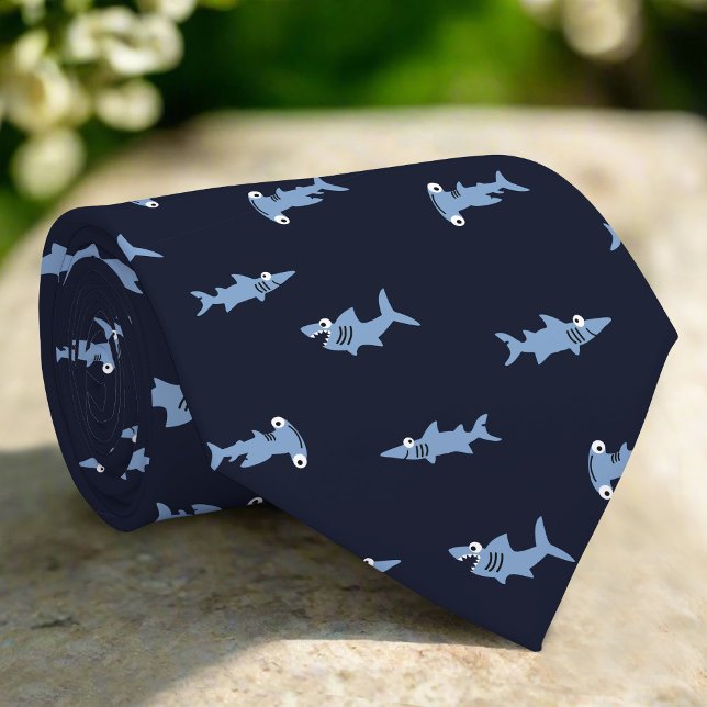Tecknad Shark in Blue Ocean Abstrakt Mönster Slips (Skapare uppladdad)