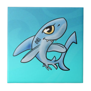 Tecknad Shark Kakelplatta