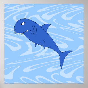 Tecknad Shark. Poster