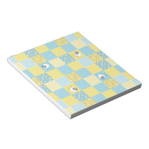Tecknad Sheep, Land-Stil, Faux Patchwork-Antecknin Anteckningsblock