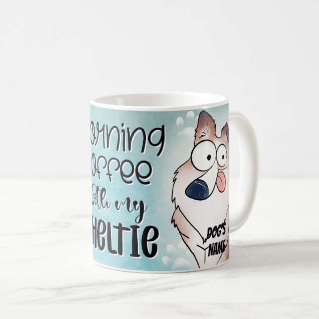 Tecknad Sheltie Hund Pet Coffee Mugg, Kopp (Framsida höger)
