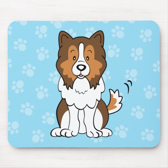 Tecknad Sheltie Mousepad Musmatta (Framsidan)